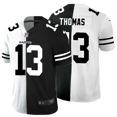 New Orleans Saints #13 Michael Thomas Men's Black V White Peace Split Nike Vapor Untouchable Limited NFL Jersey Men's